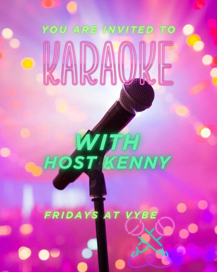 Karaoke night flyer for Vybe