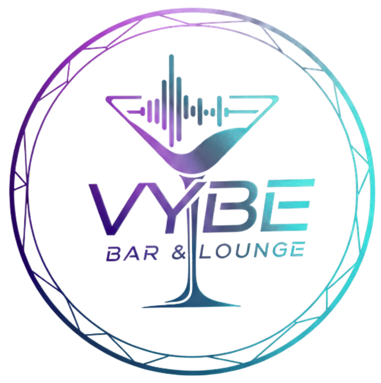 Vybe Bar & Lounge Logo in Blues & Purples